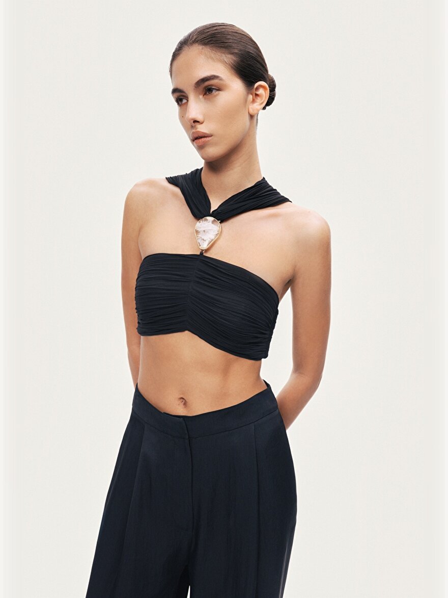 Nocturne Pileli Şalvar Kesim Pantolon