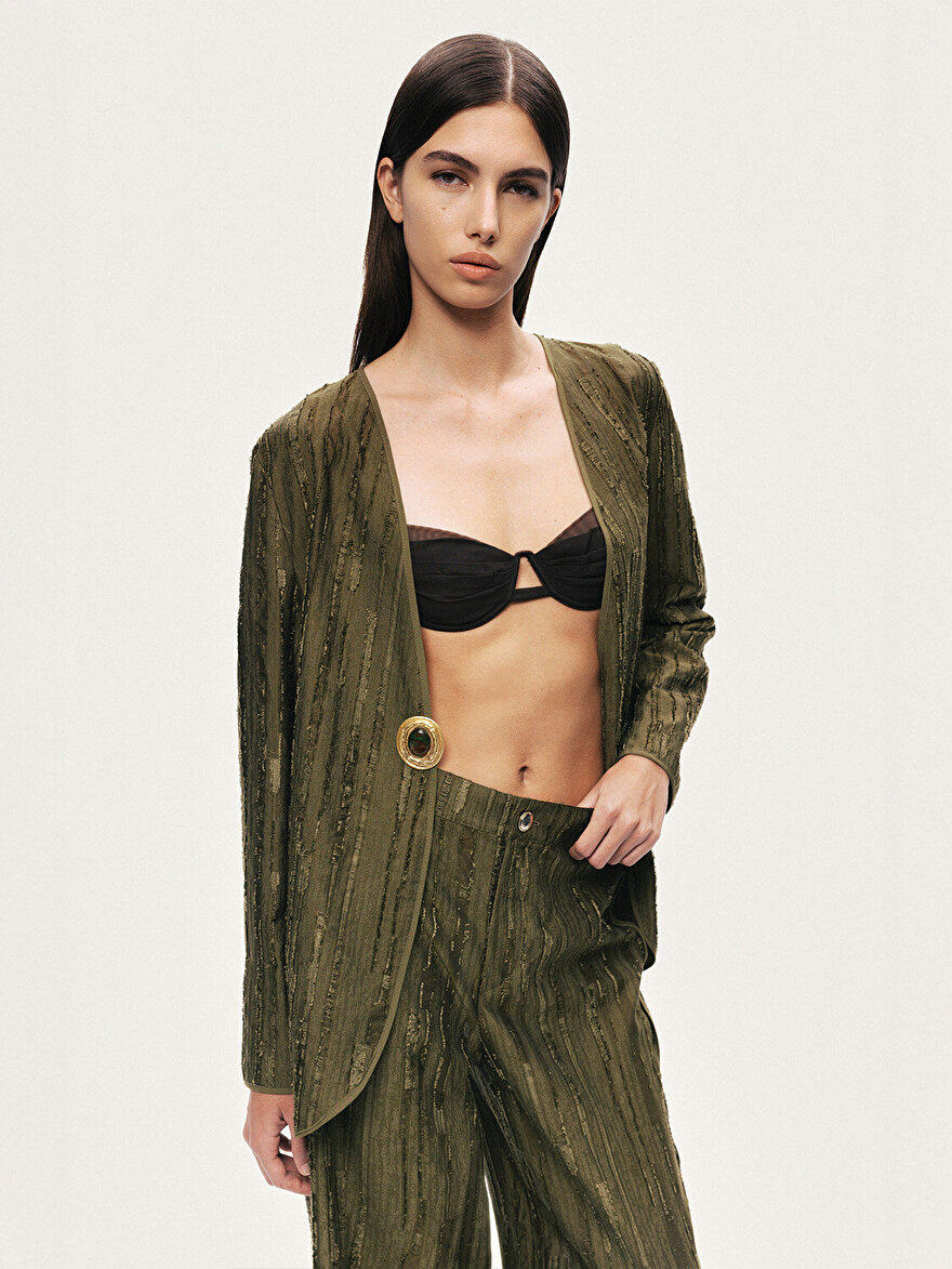 Nocturne Jakar Detaylı Dökümlü Pantolon