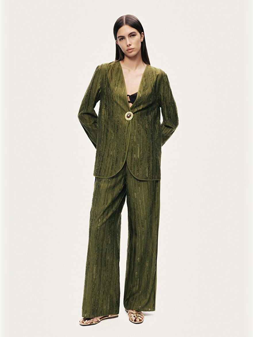 Nocturne Jakar Detaylı Dökümlü Pantolon