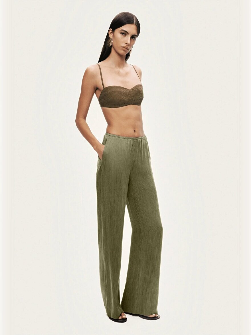 Nocturne Dökümlü Düz Paça Pantolon