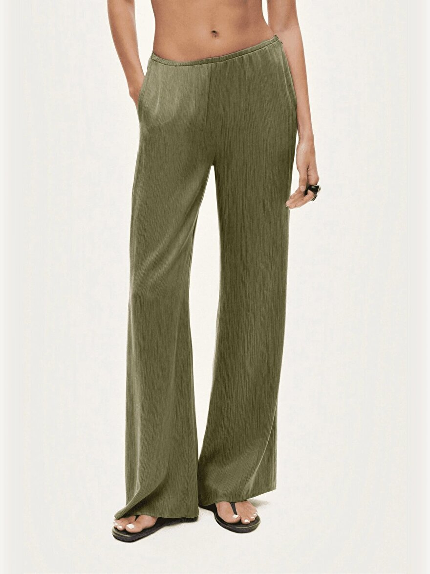 Nocturne Dökümlü Düz Paça Pantolon