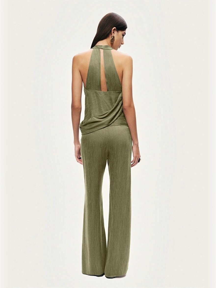 Nocturne Dökümlü Düz Paça Pantolon