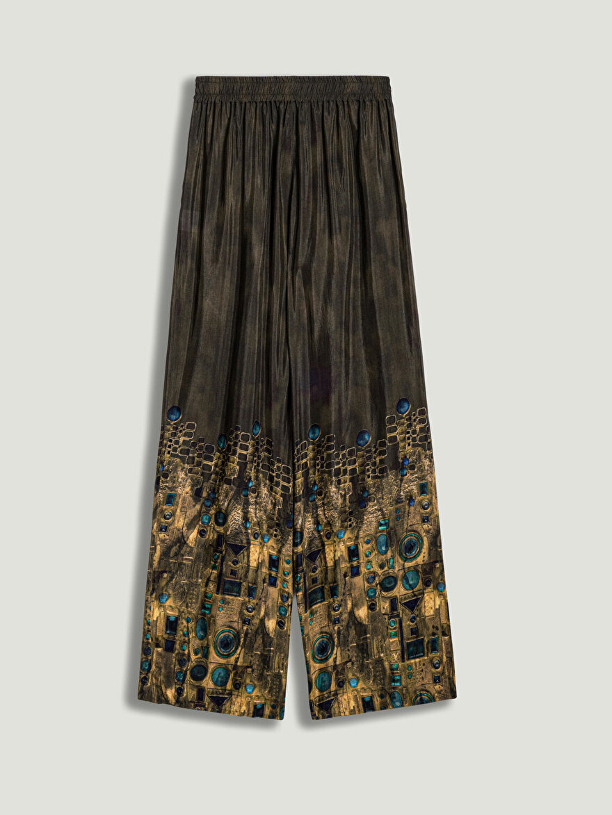 Nocturne Desenli Düz Paça Pantolon