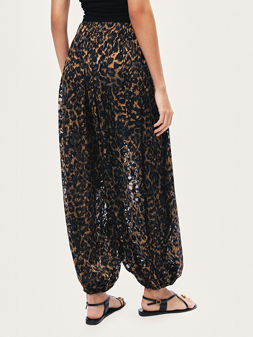 Nocturne Leopar Desenli Şalvar Pantolon