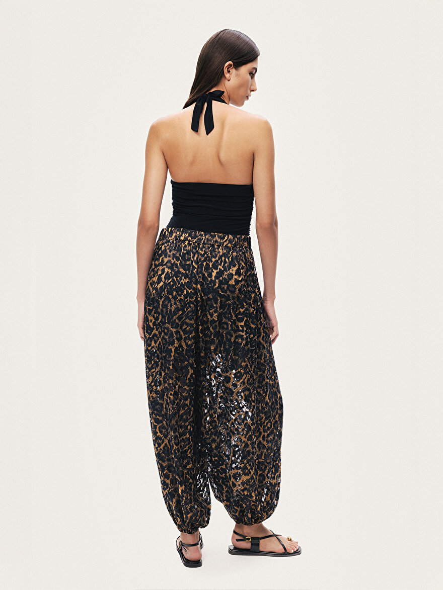 Nocturne Leopar Desenli Şalvar Pantolon