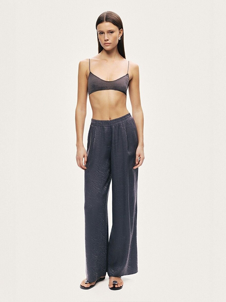 Nocturne Zebra Desenli Geniş Paça Pantolon