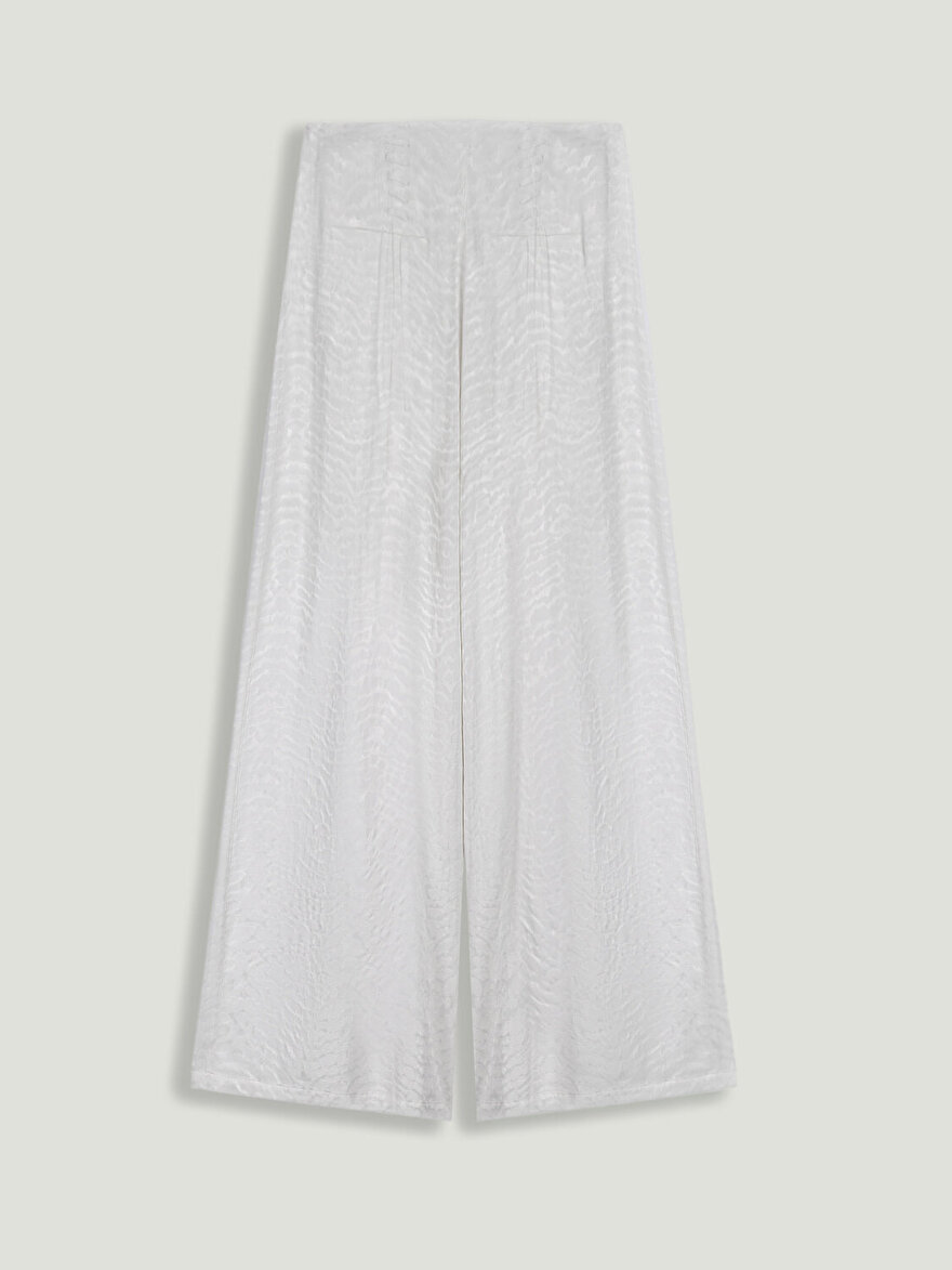 Nocturne Kuş Gözü Detaylı Geniş Paça Pantolon