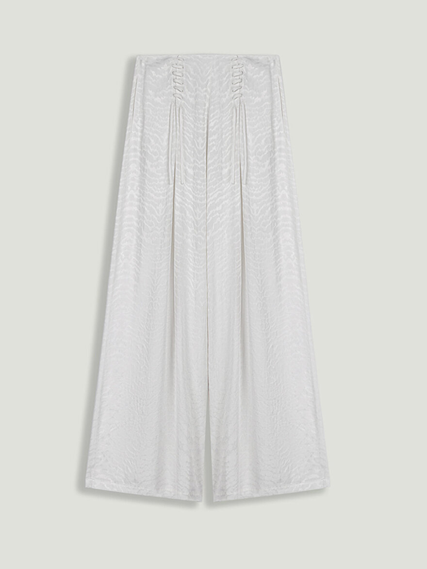 Nocturne Kuş Gözü Detaylı Geniş Paça Pantolon