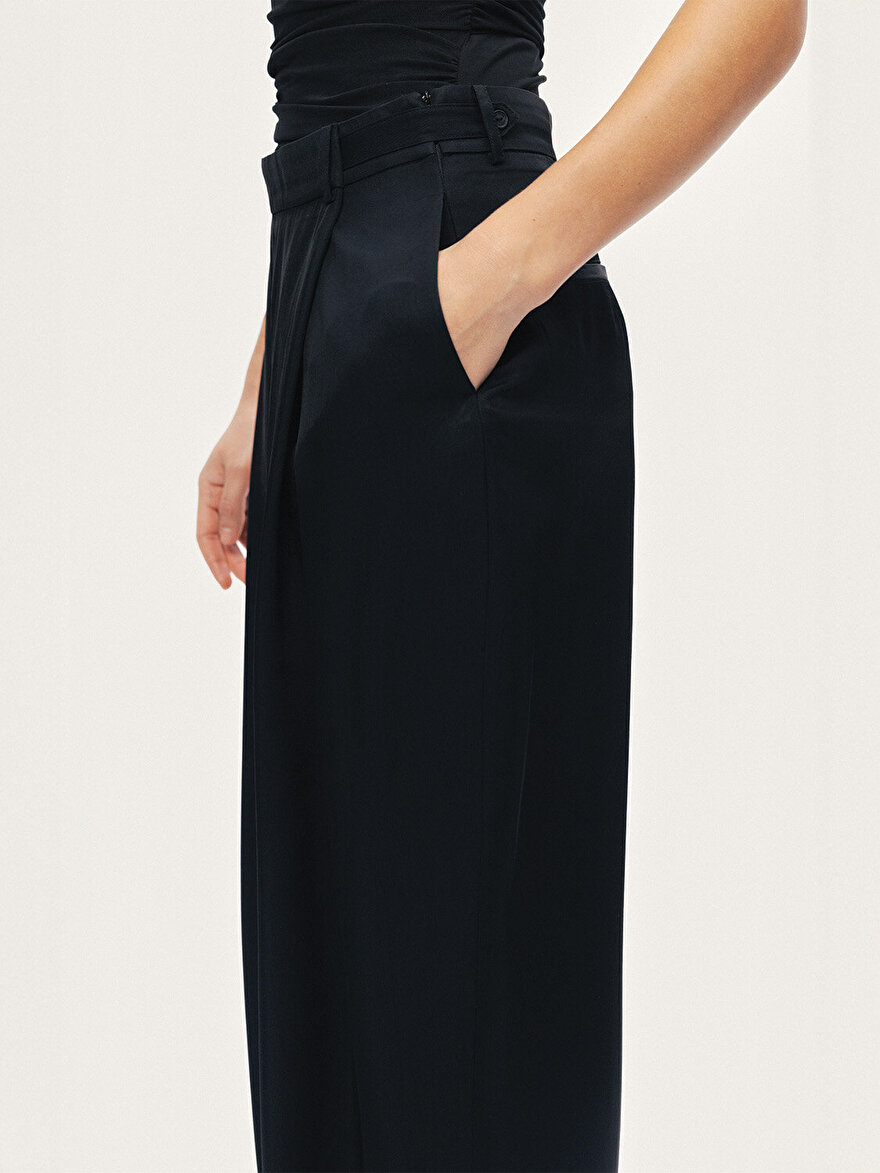 Nocturne Pileli Düşük Bel Pantolon