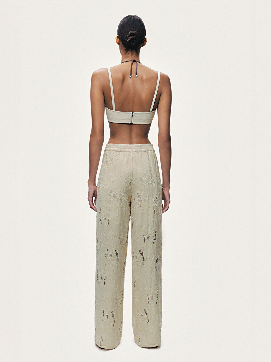 Nocturne Jakar Detaylı Geniş Paça Pantolon