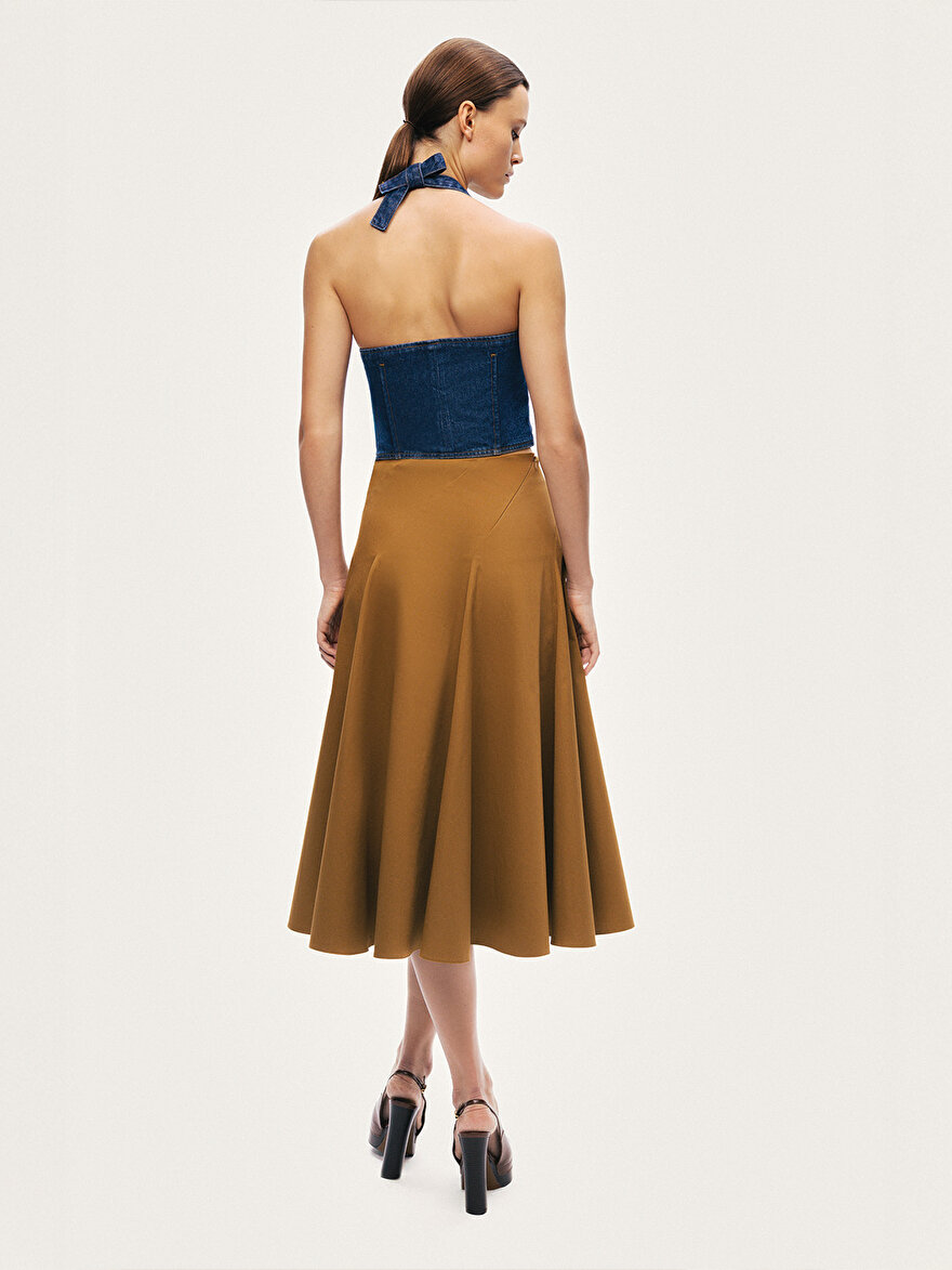 Nocturne Volanlı Midi Çan Etek