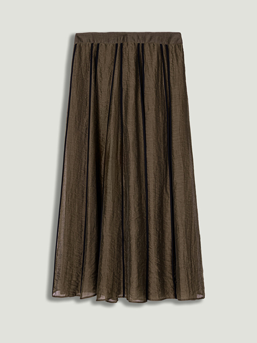 Nocturne Biye Detaylı Midi Çan Etek