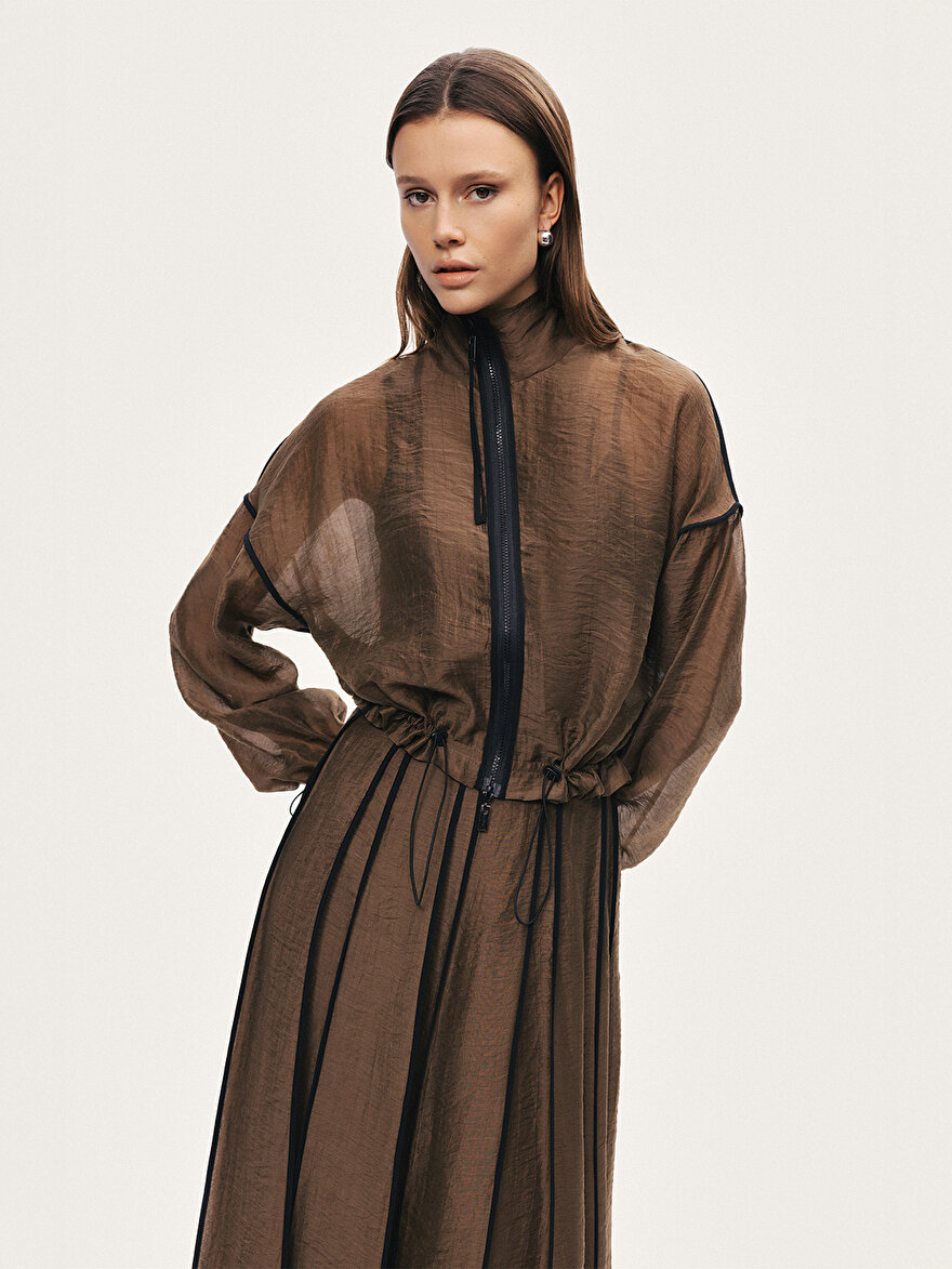 Nocturne Biye Detaylı Midi Çan Etek