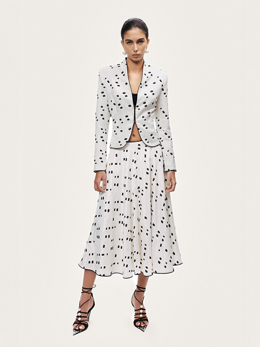 Nocturne Desenli Midi Çan Etek