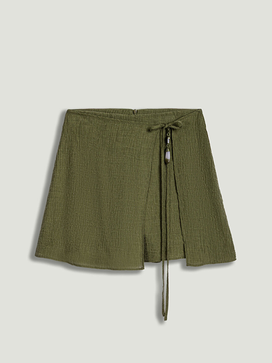 Nocturne Kruvaze Bağlamalı Mini Şort Etek