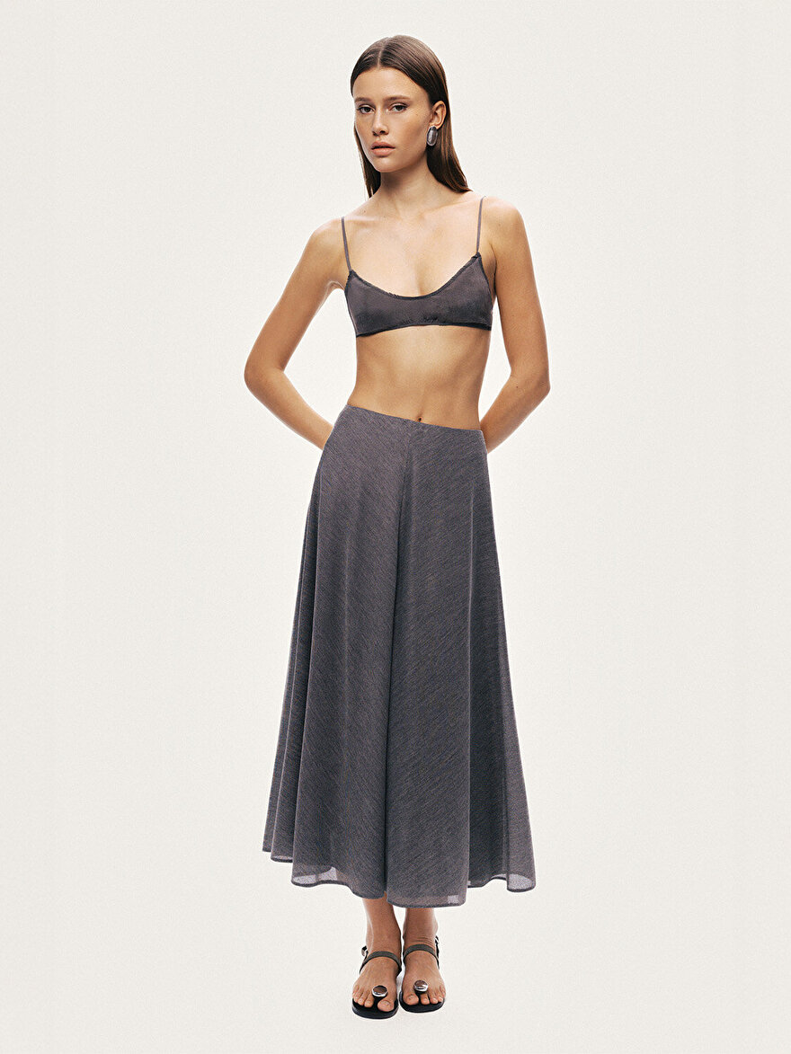 Nocturne Dökümlü Midi Çan Etek