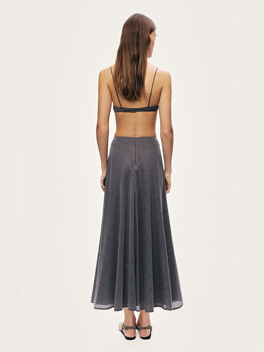 Nocturne Dökümlü Midi Çan Etek