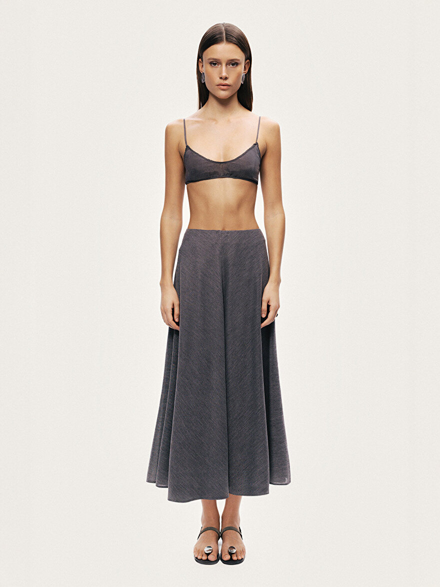 Nocturne Dökümlü Midi Çan Etek