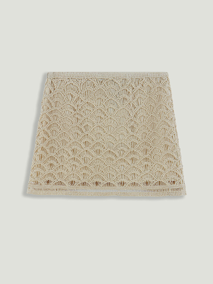 Nocturne Boncuk Detaylı Brodeli Mini Etek