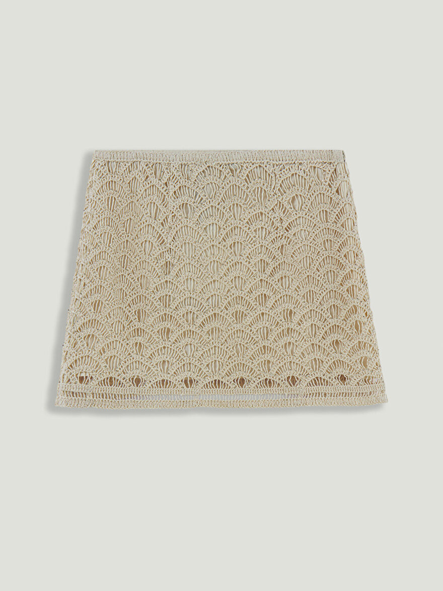 Nocturne Boncuk Detaylı Brodeli Mini Etek