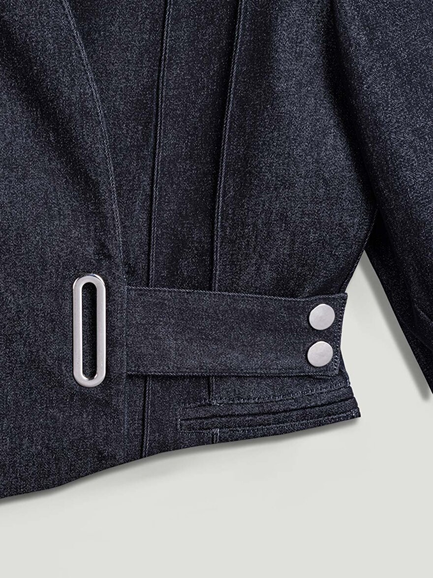 Nocturne Vatkalı Kruvaze Denim Ceket
