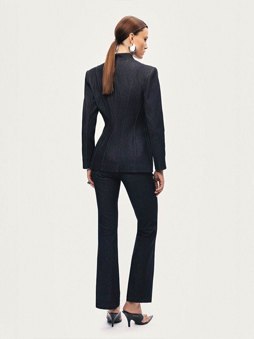 Nocturne Vatkalı Kruvaze Denim Ceket