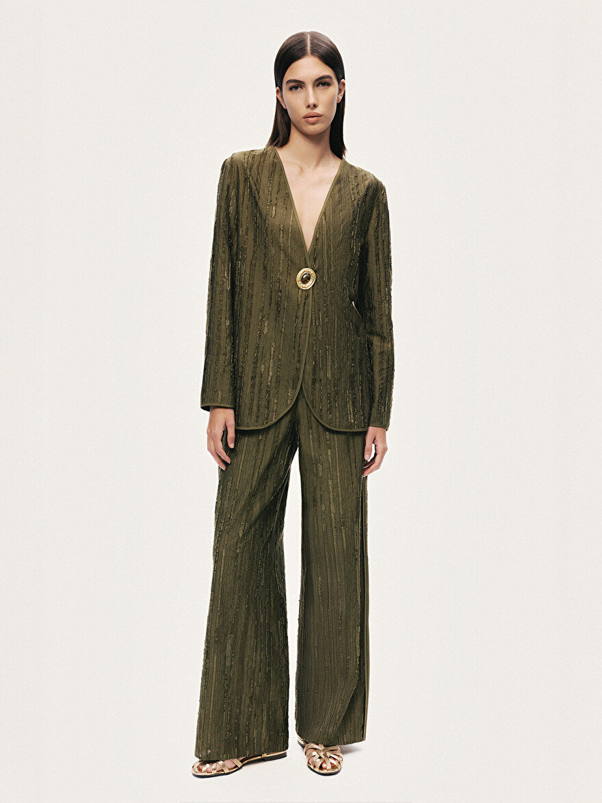 Nocturne Jakarlı Broş Detaylı Ceket