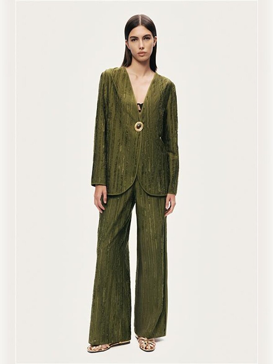 Nocturne Jakarlı Broş Detaylı Ceket