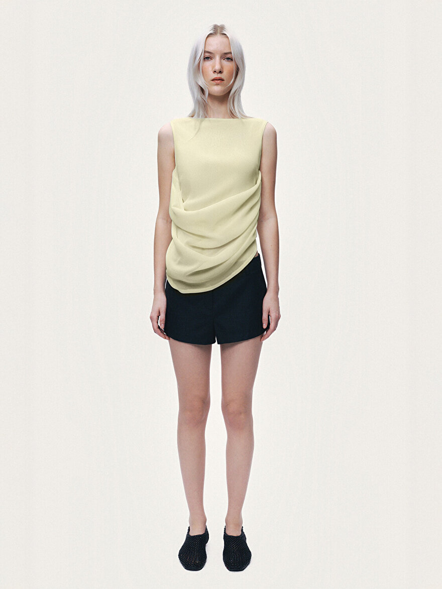 Nocturne Dökümlü Drape Detaylı Bluz