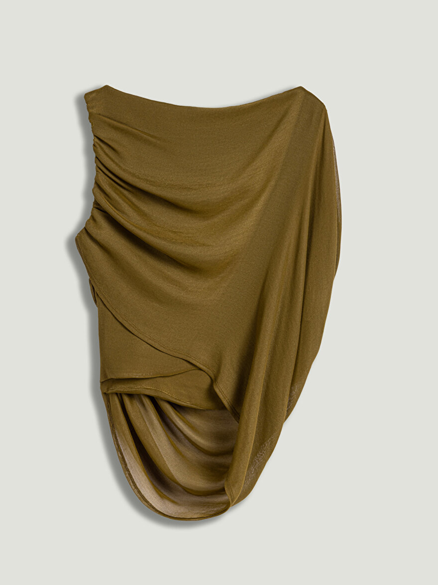 Nocturne Dökümlü Drape Detaylı Bluz