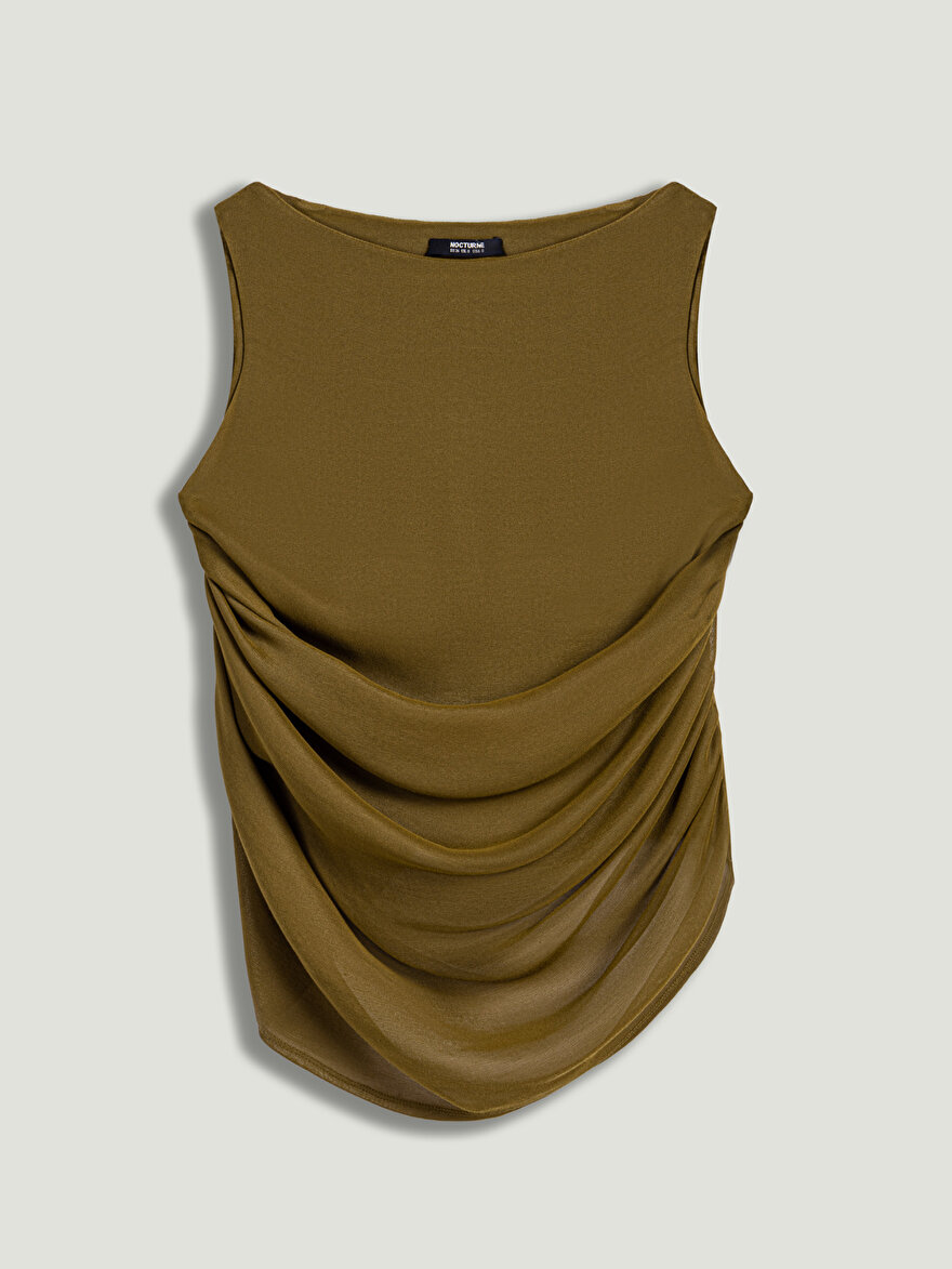 Nocturne Dökümlü Drape Detaylı Bluz