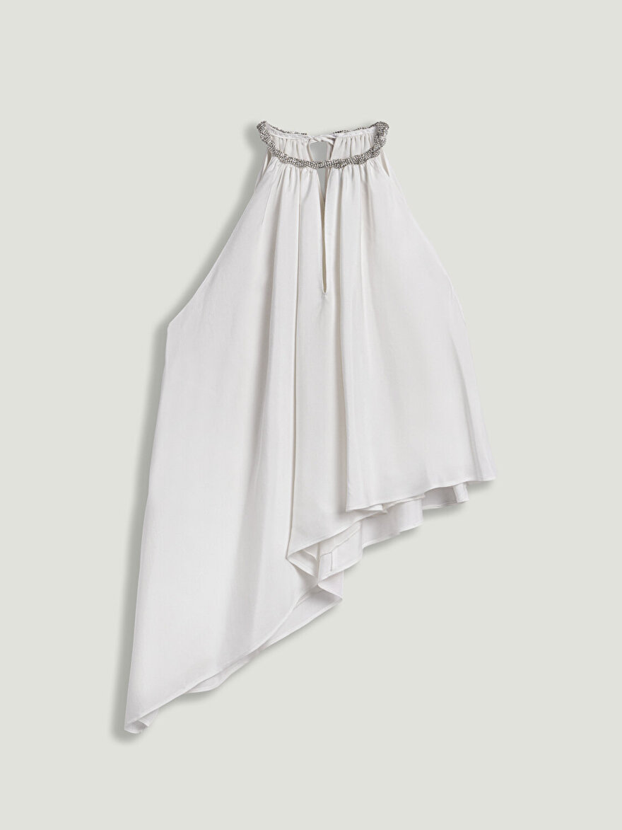 Nocturne Taş Detaylı Asimetrik Bluz