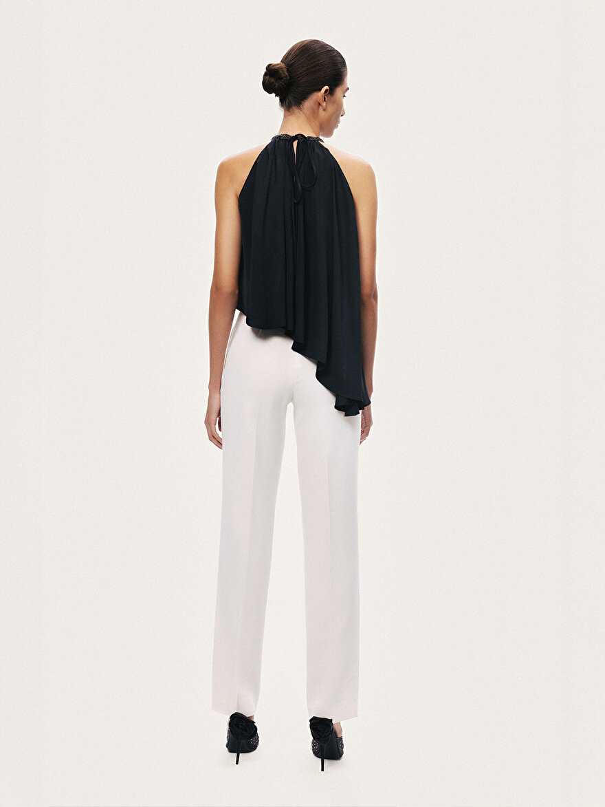 Nocturne Taş Detaylı Asimetrik Bluz