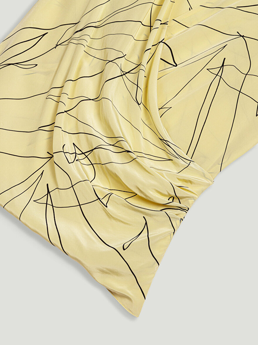 Nocturne Şal Detaylı Desenli Bluz