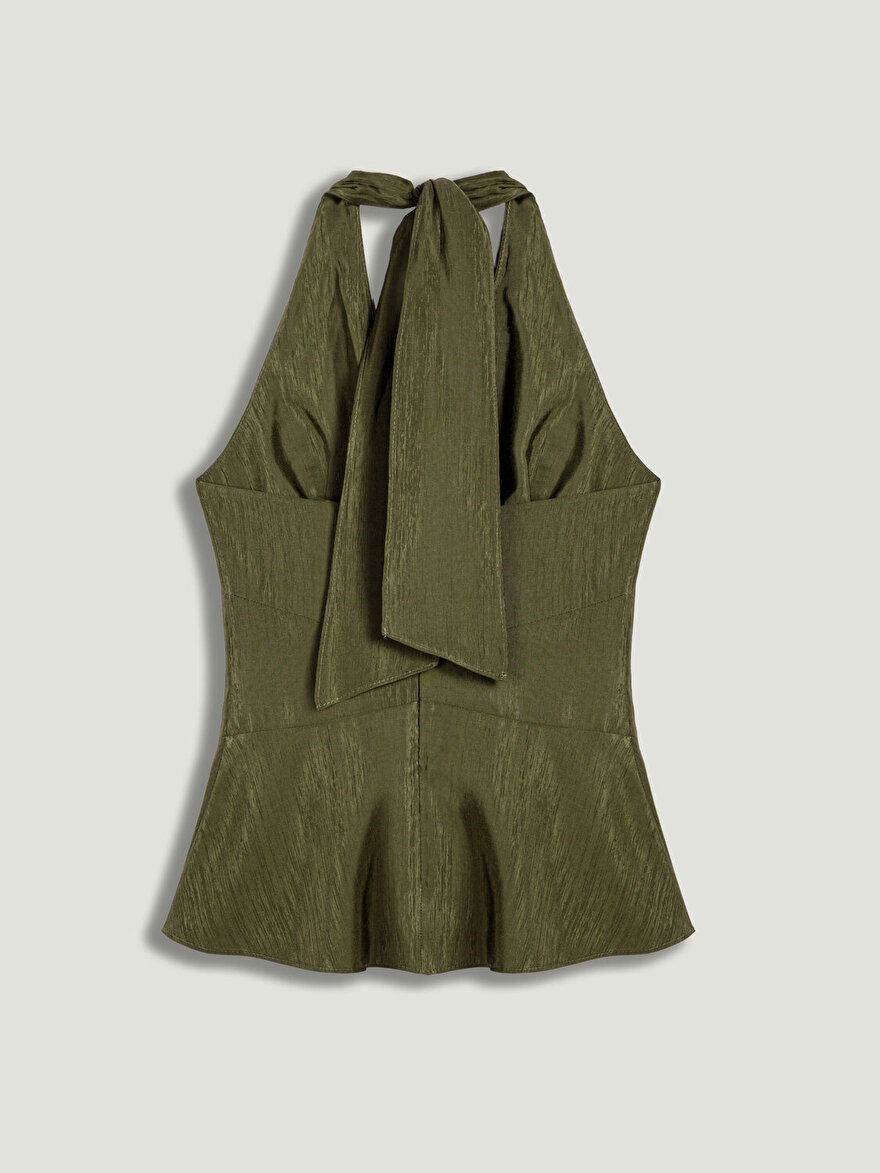 Nocturne Boyundan Bağlamalı Aksesuar Detaylı Bluz