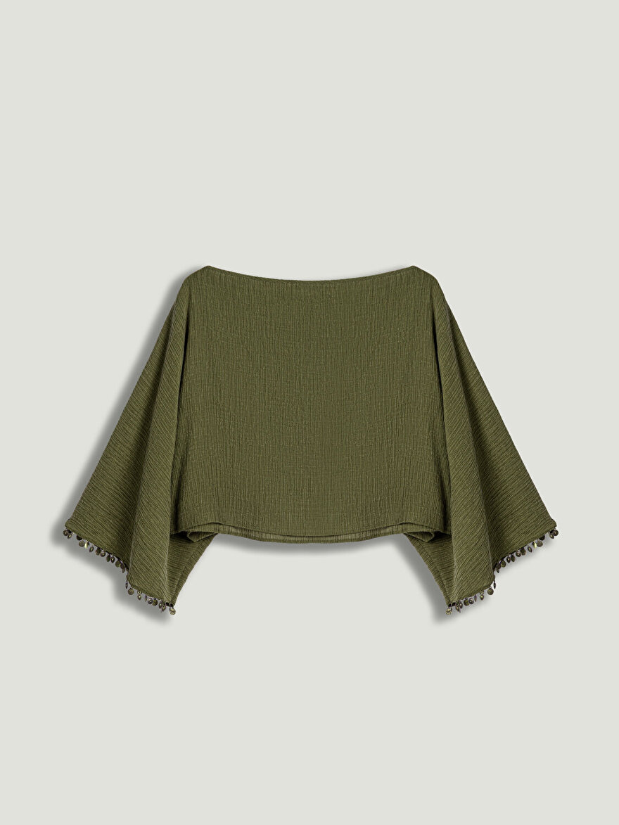 Nocturne Aksesuar Detaylı Kayık Yaka Bluz