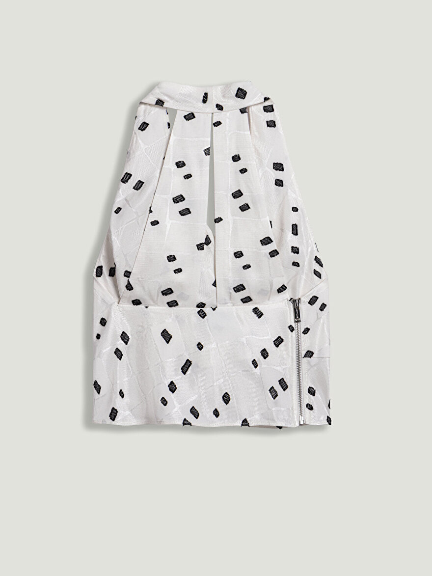 Nocturne Halter Yaka Desenli Bluz