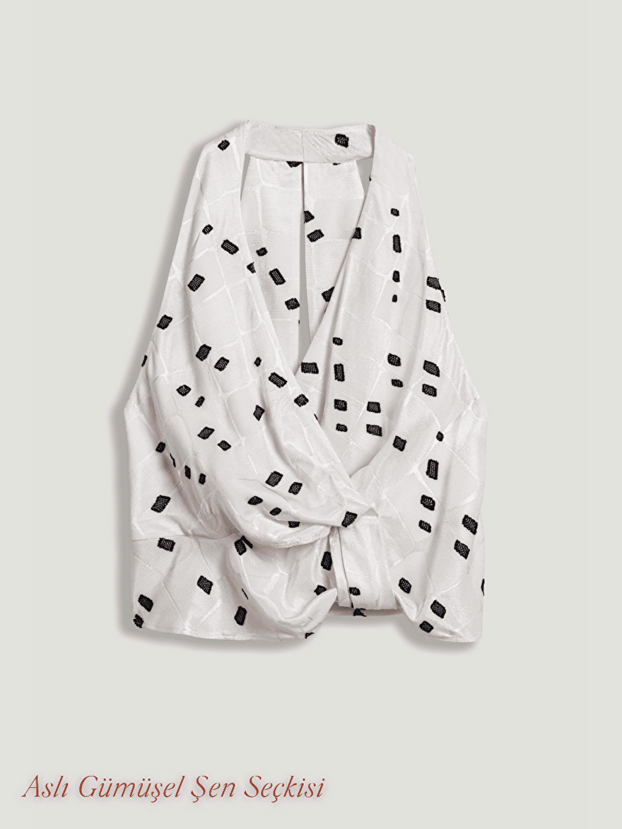 Nocturne Halter Yaka Desenli Bluz