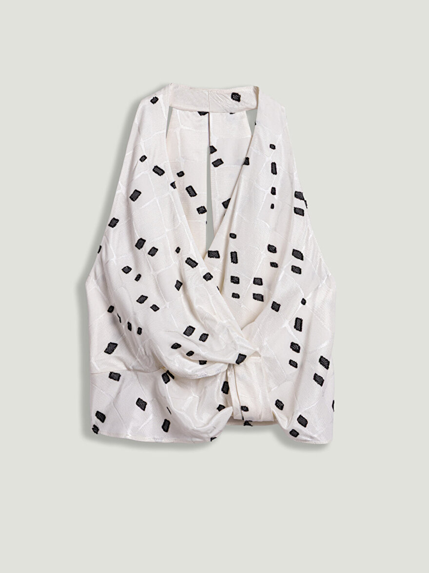 Nocturne Halter Yaka Desenli Bluz