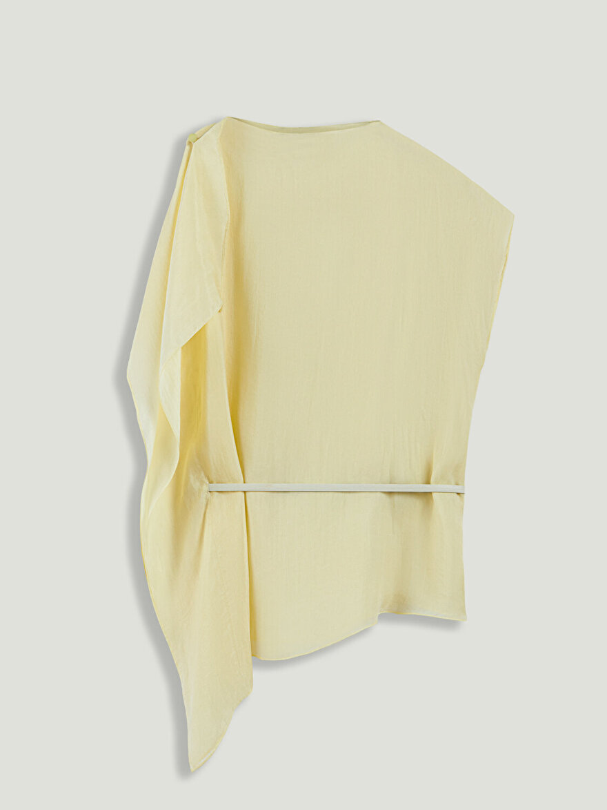 Nocturne Kemer Detaylı Asimetrik Bluz