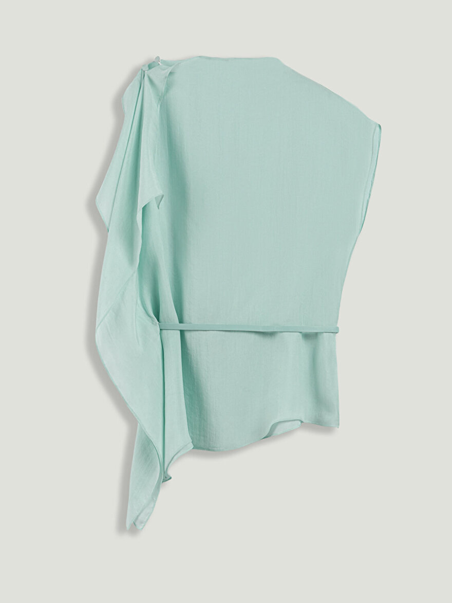 Nocturne Kemer Detaylı Asimetrik Bluz