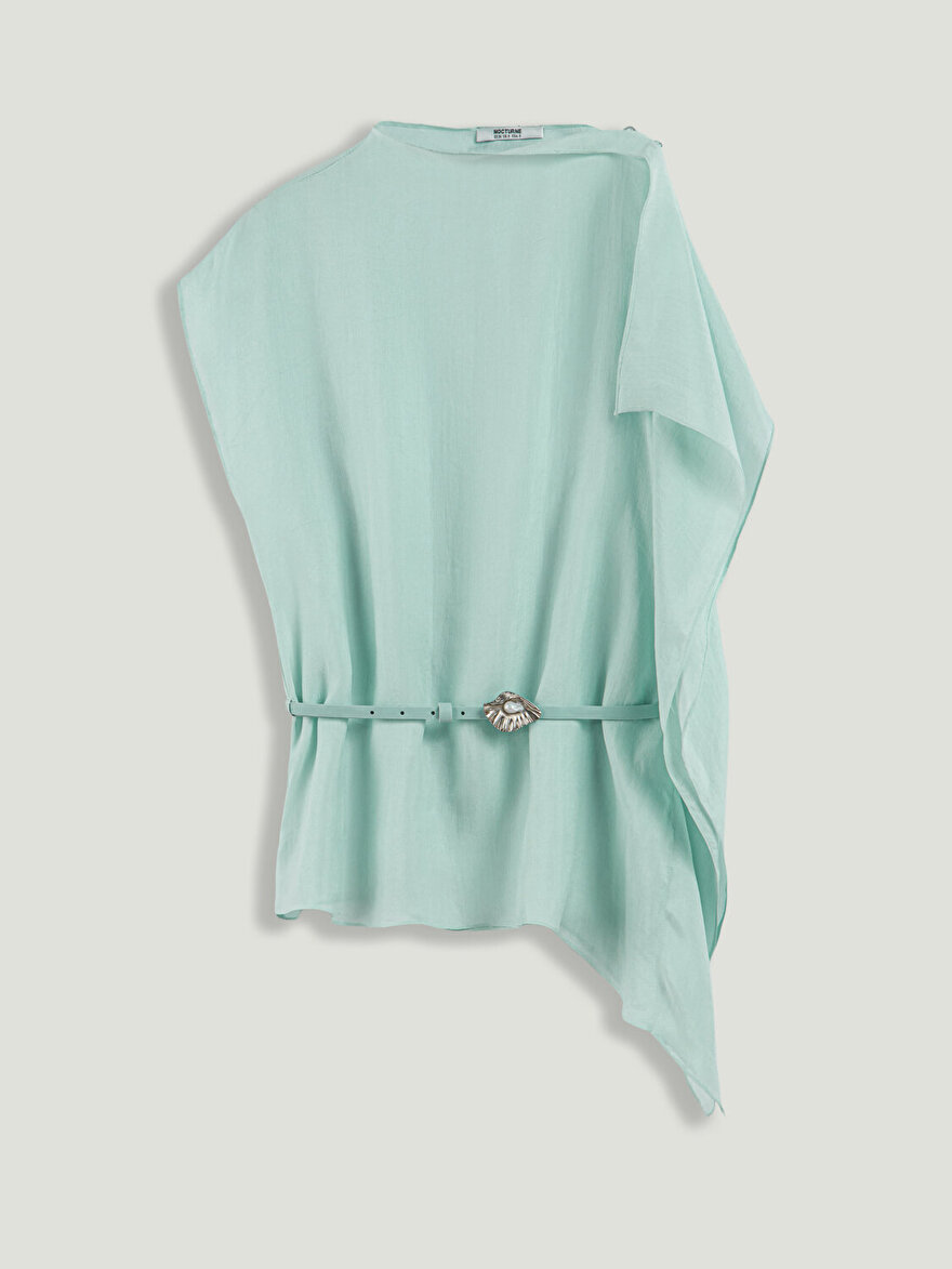 Nocturne Kemer Detaylı Asimetrik Bluz