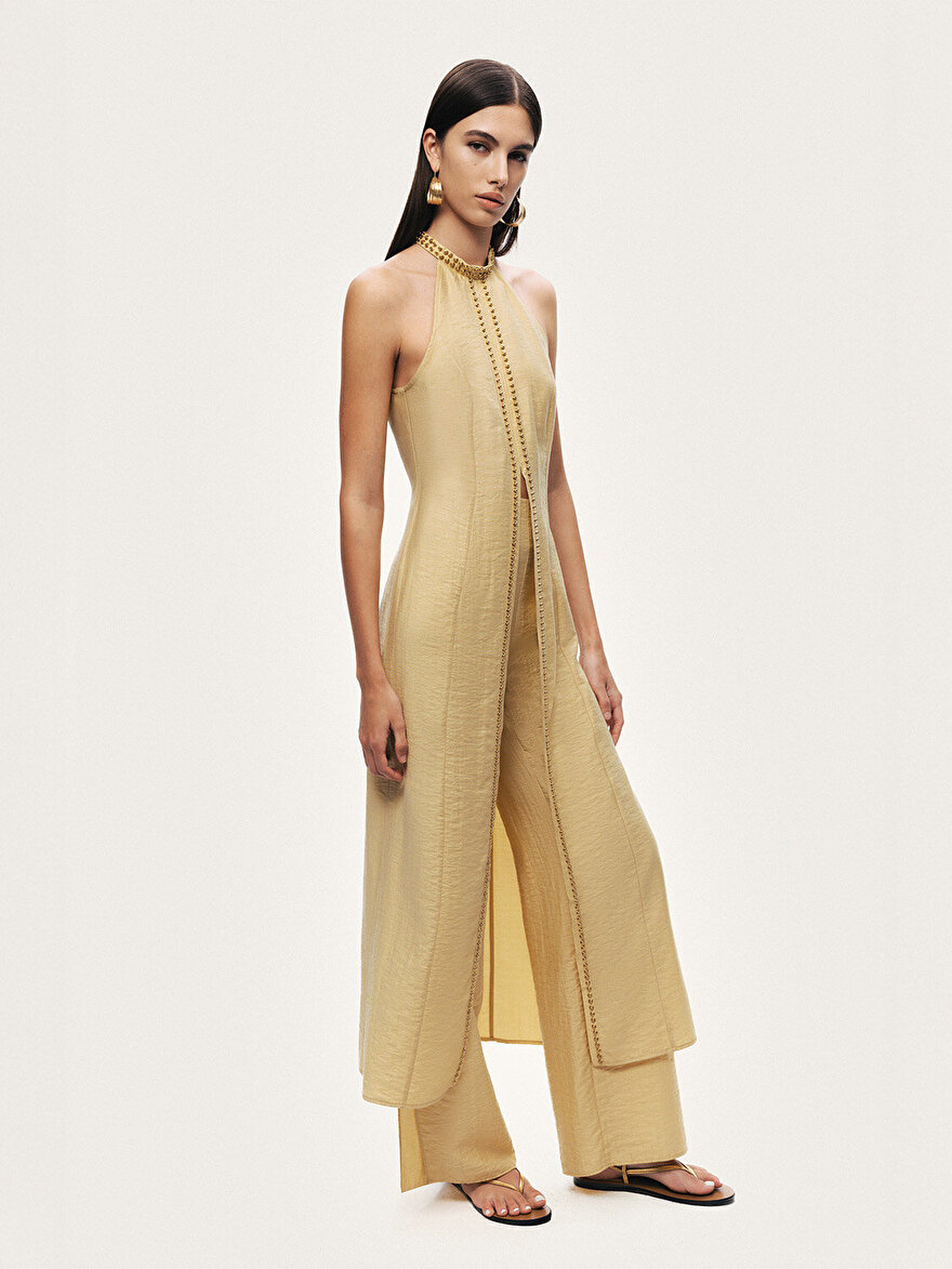 Nocturne Zımba Detaylı Yırtmaçlı Bluz