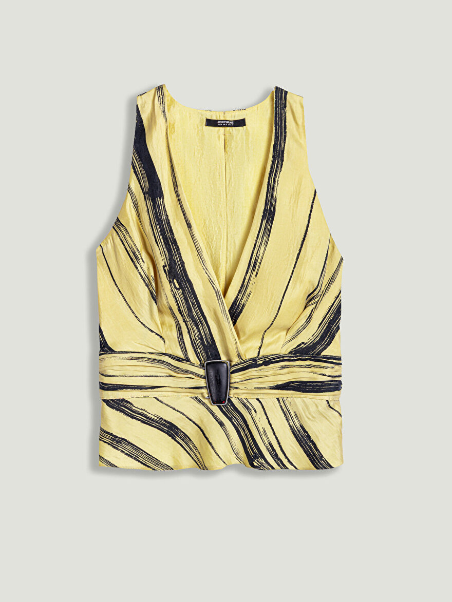 Nocturne Aksesuar Detaylı Çizgili Bluz