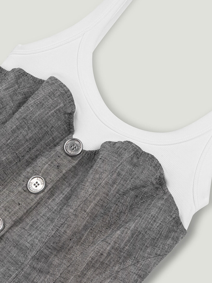 Nocturne Düğmeli Korse Detaylı Bluz