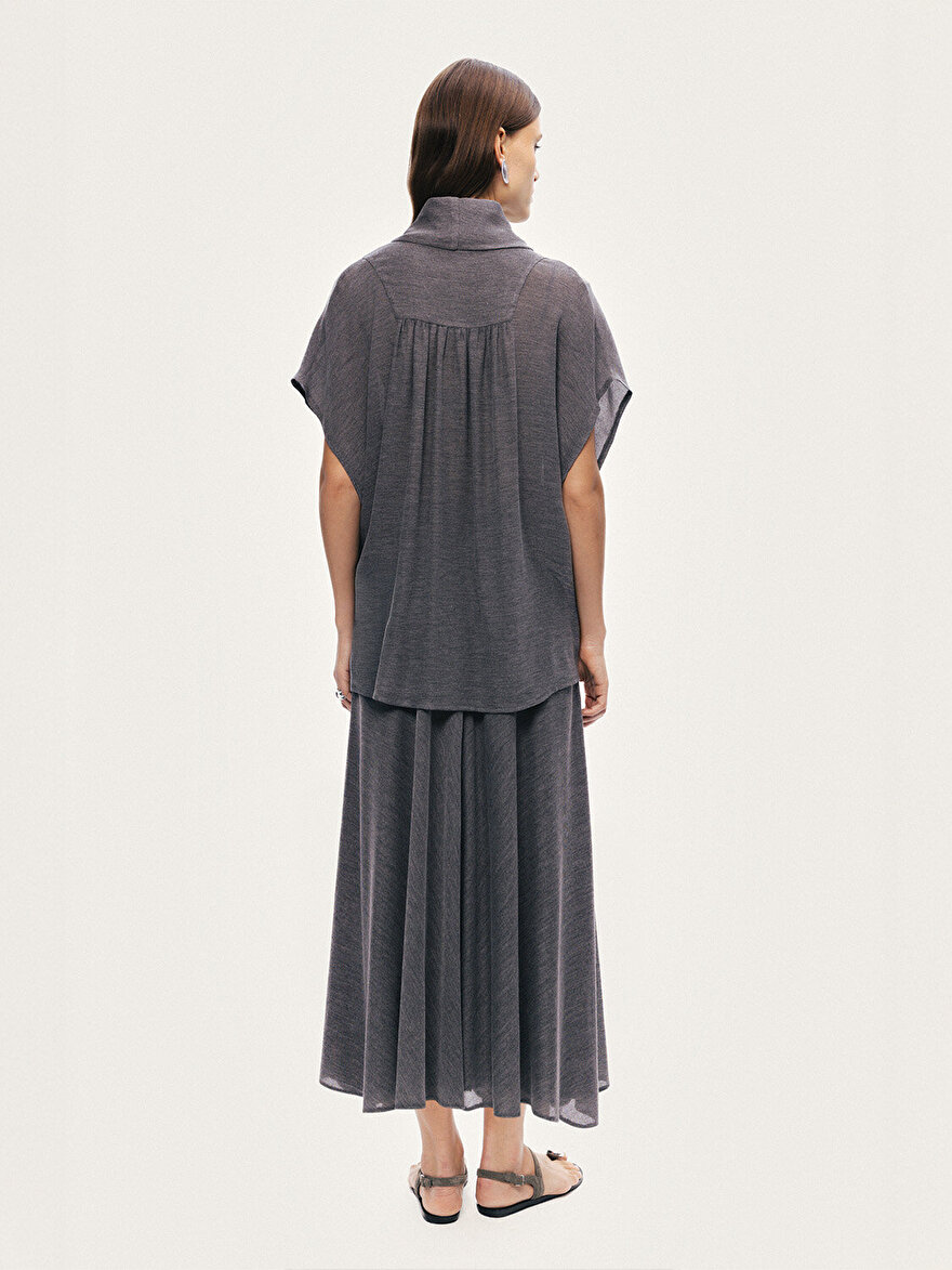 Nocturne Kruvaze Yaka Dökümlü Bluz