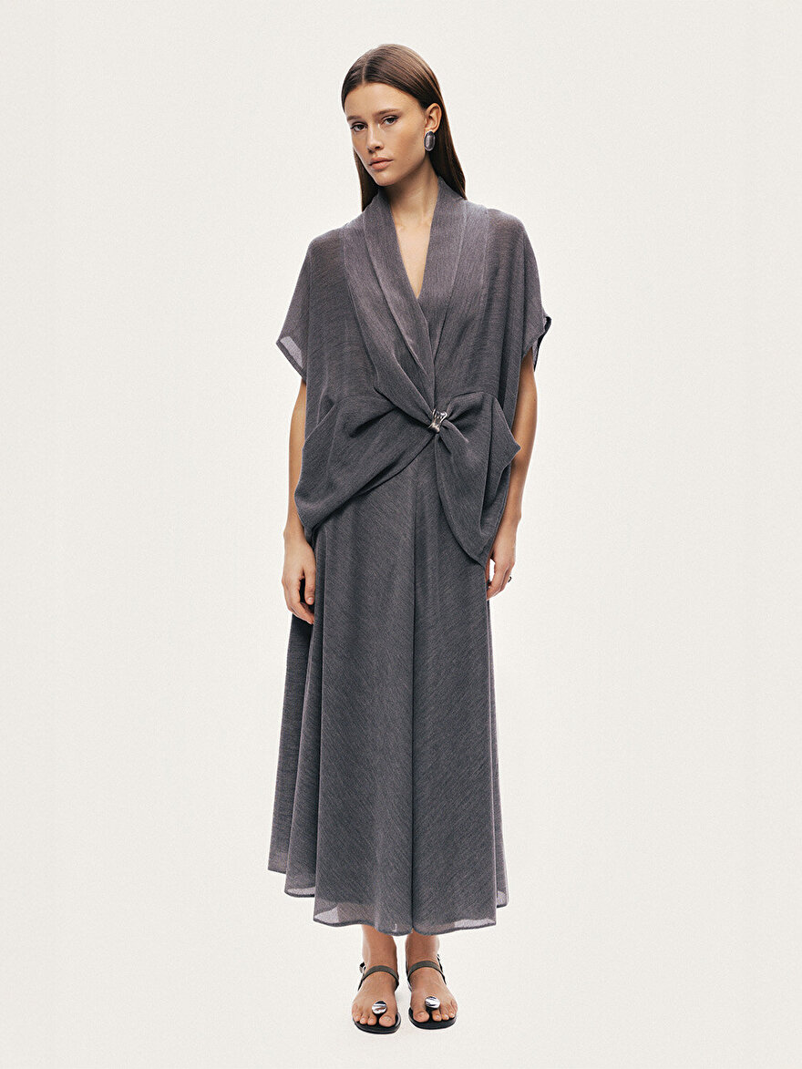 Nocturne Kruvaze Yaka Dökümlü Bluz