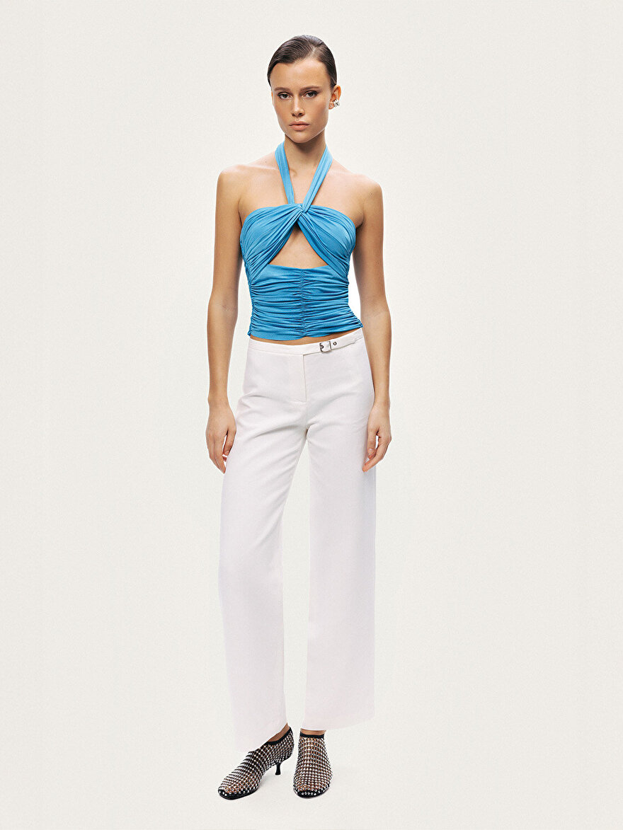 Nocturne Pencere Detaylı Drapeli Bluz