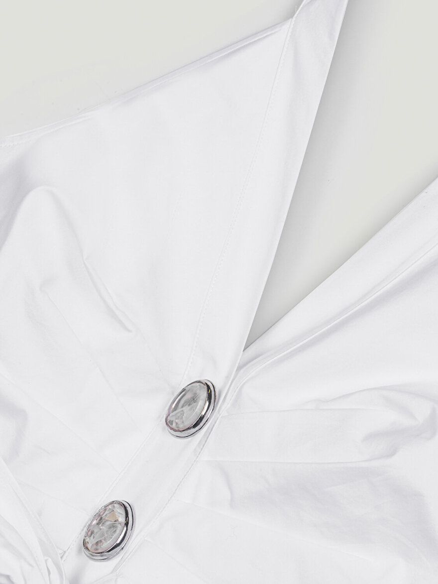 Nocturne Aksesuar Detaylı Halter Yaka Bluz