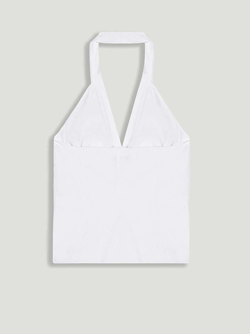 Nocturne Aksesuar Detaylı Halter Yaka Bluz